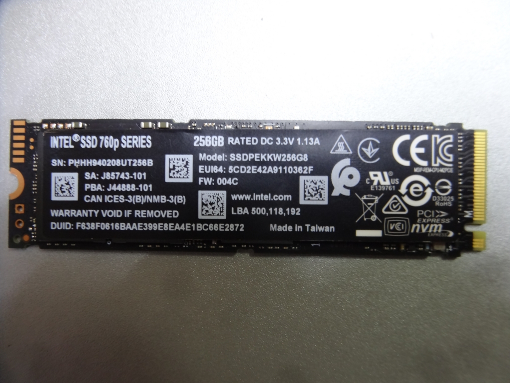 256 гб SSD M.2 Intel 760p Series (ssdpekkw256G8)